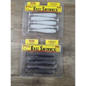 (2 PACKS) Strike King Rage Swimmer  3.75" Swimbaits - Blue Red Pearl & Pearl